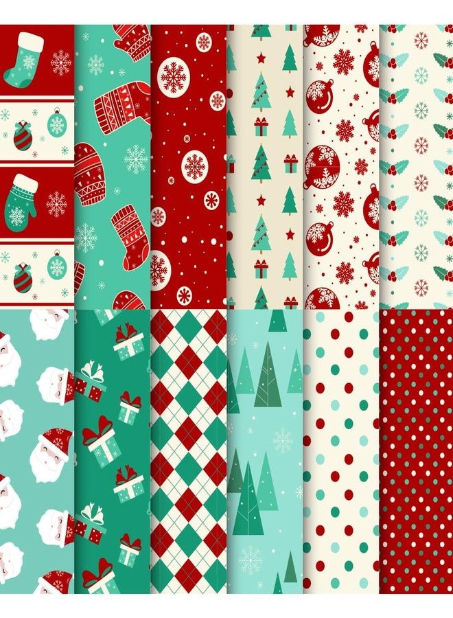 Festiko® Christmas Pattern Cardstock Sheets (Pack of 12, A4, 170 GSM) for Decorations, Art & Craft, Print Card Stock - Image 1